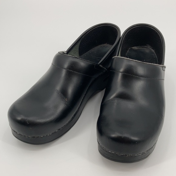 DANSKO Classic Comfort Black Leather Work Clog Shoes 39 - Picture 1 of 16